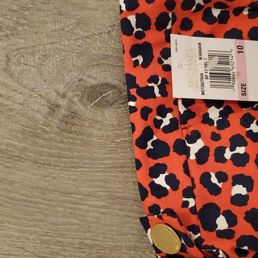Michael Kors red leopard ankle pants - Picture 2 of 4